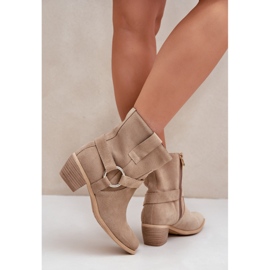 Bottes à Talons Hauts en Daim Naturel Zazoo 3444/2 Beige Clair 7