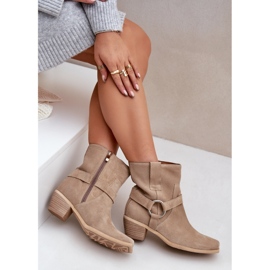 Bottes à Talons Hauts en Daim Naturel Zazoo 3444/2 Beige Clair 10