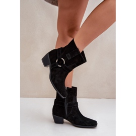 Bottes à Talons Hauts en Daim Naturel Zazoo 3444/2 Noir le noir 5