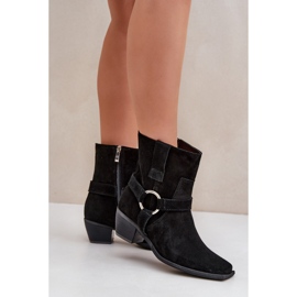 Bottes à Talons Hauts en Daim Naturel Zazoo 3444/2 Noir le noir 3
