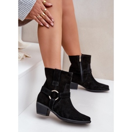 Bottes à Talons Hauts en Daim Naturel Zazoo 3444/2 Noir le noir 6
