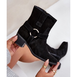 Bottes à Talons Hauts en Daim Naturel Zazoo 3444/2 Noir le noir 9