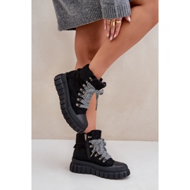 Bottines Trapper isolées sur plateforme pour femmes, noir le noir 6