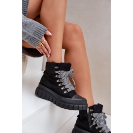 Bottines Trapper isolées sur plateforme pour femmes, noir le noir 7