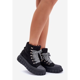 Bottines Trapper isolées sur plateforme pour femmes, noir le noir 1