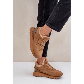 Baskets Femme En Daim Avec Fourrure Et Élément Brillant Big Star OO274578 Hi-Poly System Camel brun 7