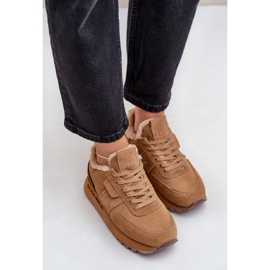 Baskets Femme En Daim Avec Fourrure Et Élément Brillant Big Star OO274578 Hi-Poly System Camel brun 8