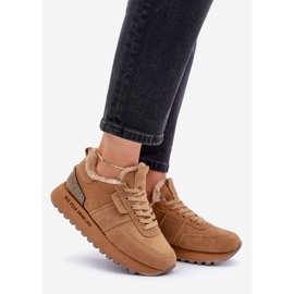 Baskets Femme En Daim Avec Fourrure Et Élément Brillant Big Star OO274578 Hi-Poly System Camel brun 1