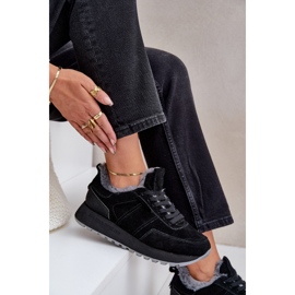Baskets Femme En Daim Avec Fourrure Et Élément Brillant Big Star OO274580 Hi-Poly System Noir le noir 7