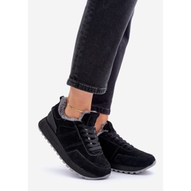Baskets Femme En Daim Avec Fourrure Et Élément Brillant Big Star OO274580 Hi-Poly System Noir le noir 1