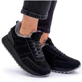 Baskets Femme En Daim Avec Fourrure Et Élément Brillant Big Star OO274580 Hi-Poly System Noir le noir 10