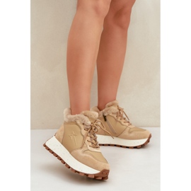 Baskets Trapper En Cuir Pour Femme Avec Fourrure Sur La Plateforme Big Star OO274A330 Beige 2 Baskets Trapper En Cuir Pour Femme Avec Fourrure Sur La Plateforme Big Star OO274A330 Beige 2