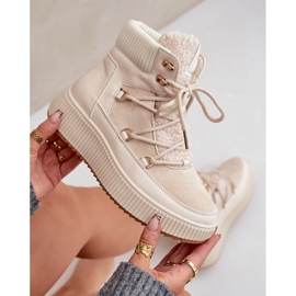 Bottes de neige basses sur plateforme pour femme, beige clair 2 Bottes de neige basses sur plateforme pour femme, beige clair 2