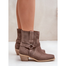 Zazoo 3444/2 Bottes à talons hauts marron en daim naturel brun 5