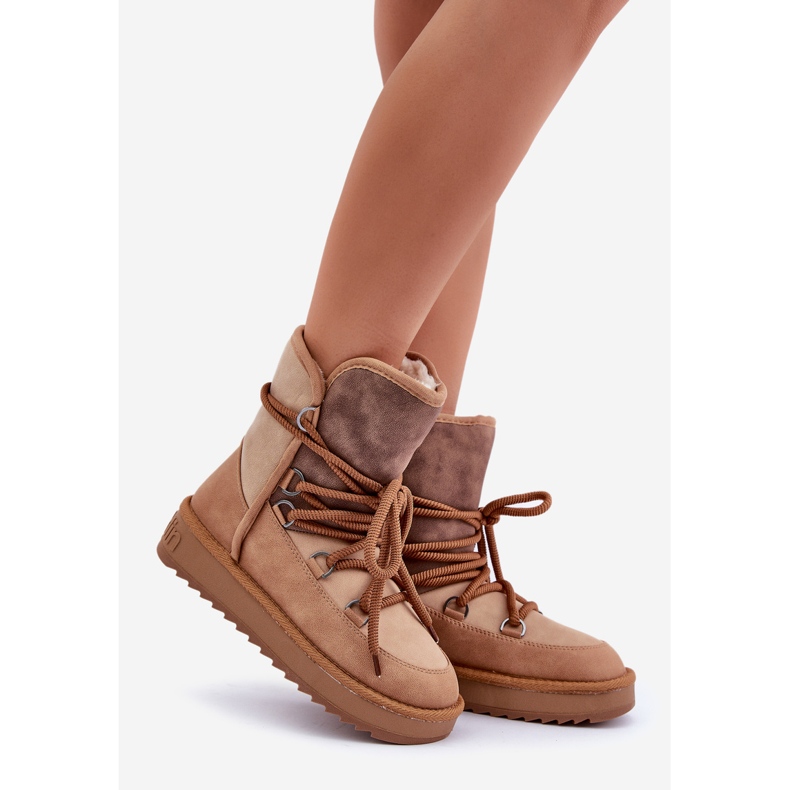 Bottes de neige pour femmes sur plateforme avec fixation D.Franklin DFSH370013 Camel brun 1