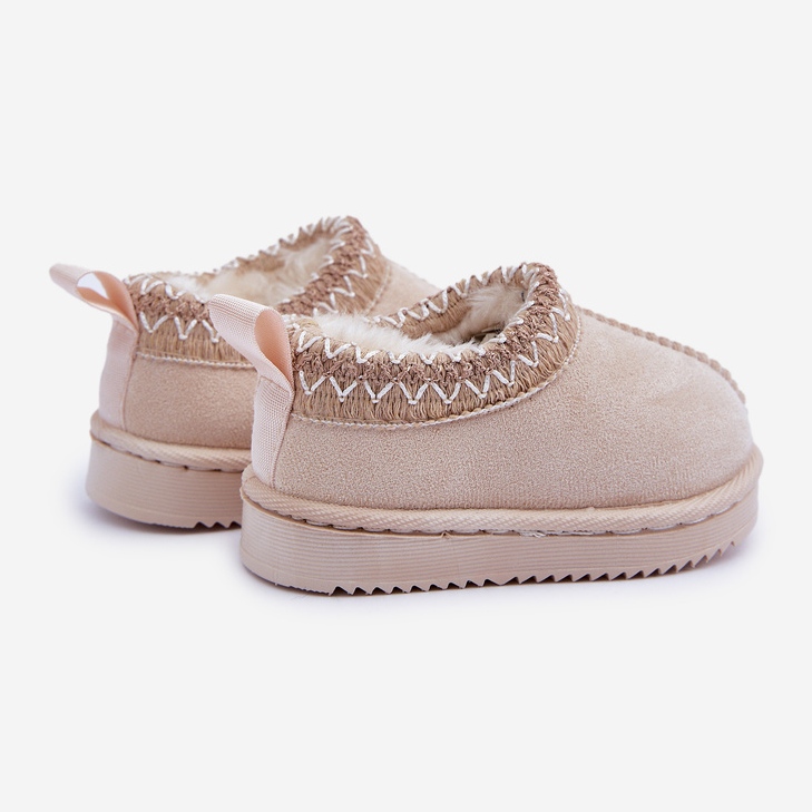 Bottes de neige pour enfants sur plateforme, doublées de fourrure, beige clair 2