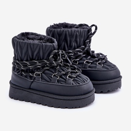 Bottes de neige pour enfants isolées avec fourrure épaisse, noir 1