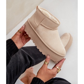 Bottes de neige isolées sur plateforme pour femmes, beige clair 2 Bottes de neige isolées sur plateforme pour femmes, beige clair 2