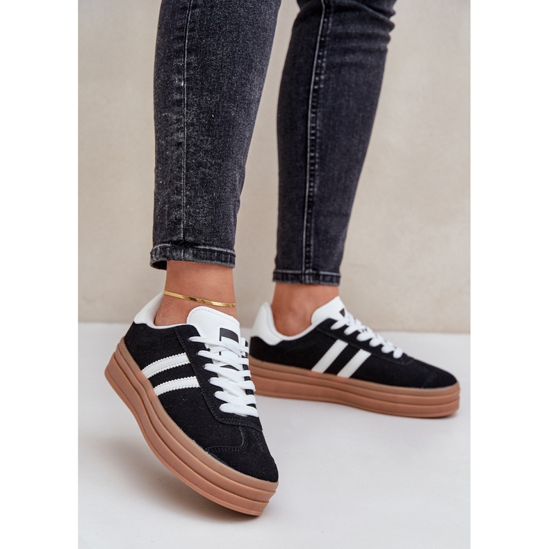 Baskets de sport pour femmes sur la plateforme, noires le noir 2