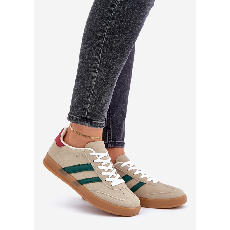 Baskets basses de sport pour femme, beige 1