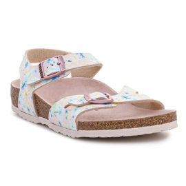 Birkenstock Rio Kids 1022232 Sandales à fleurs pastel rose 1