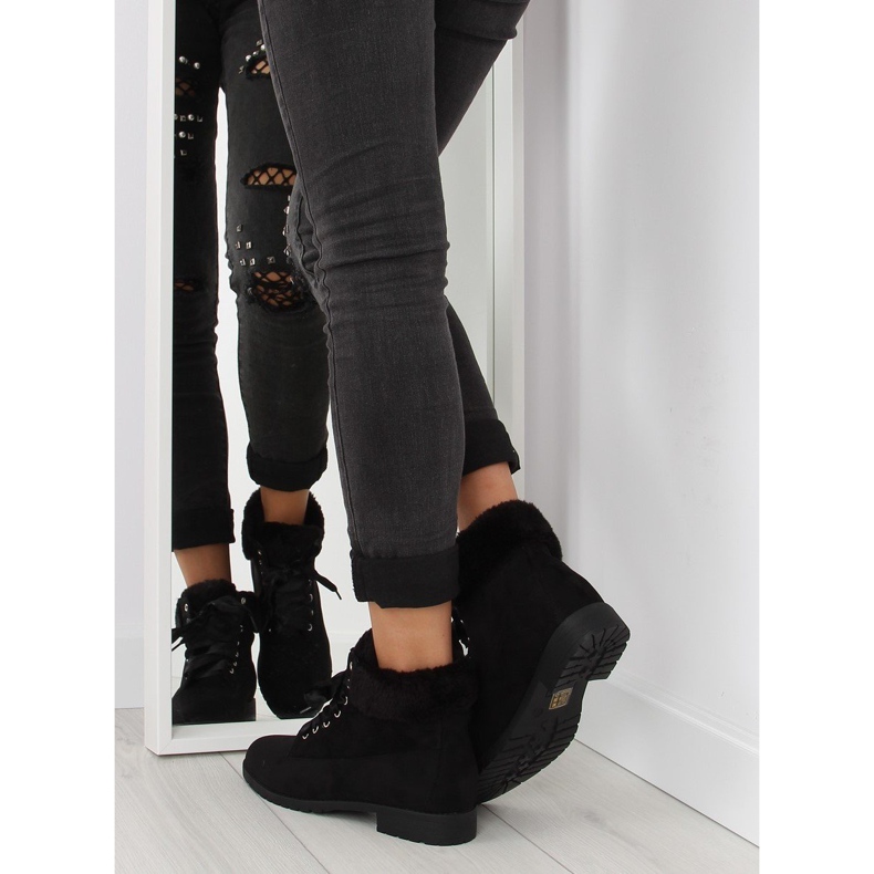 Bottes noires à lacets pour femmes NC87 noir 1