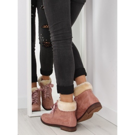 Bottines à lacets roses pour femme NC87 rose 1