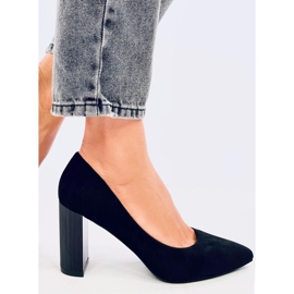 Escarpins à talons en éco-daim, noir 2