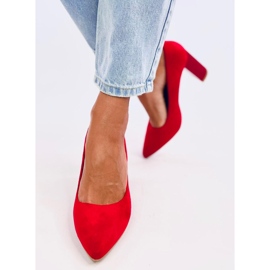 Escarpins à talons en éco-daim rouge 2