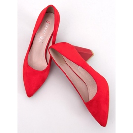 Escarpins à talons en éco-daim rouge 1
