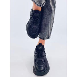 Chaussures de sport noires pour femmes à semelle épaisse 2