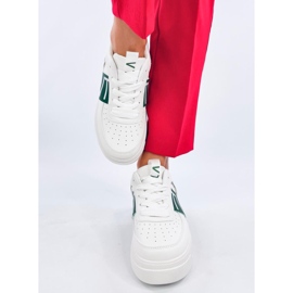 Baskets plateforme femme, blanches et vertes 1