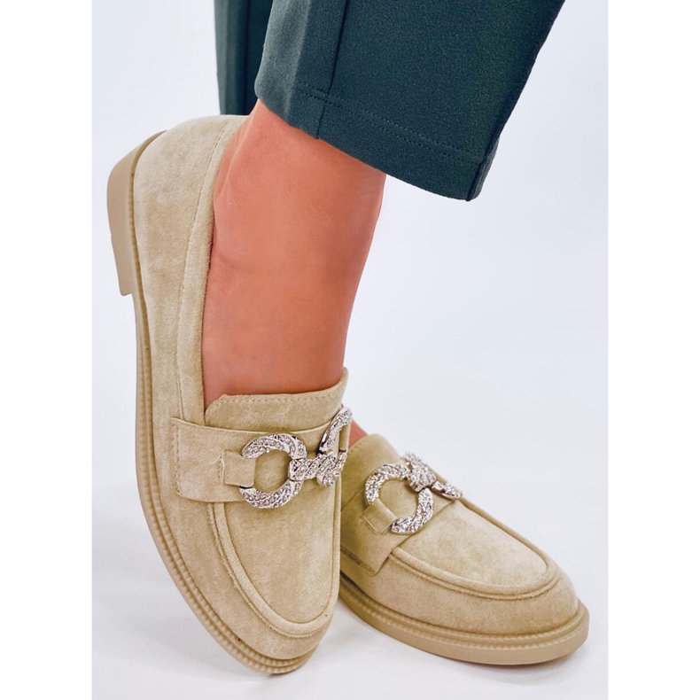 Mocassins classiques en daim avec décoration verte 2