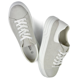 Chaussures de sport en cuir pour femmes, grises GD-XF-113G 2