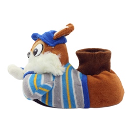 American Club Pantoufles chaudes pour animaux de compagnie écureuil américain bleu brun 3