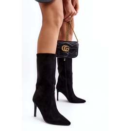 Joalice Bottes à Talons Hauts Mi-Mollet Femme Noir Odetteia le noir 3