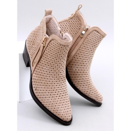 Santiags ajourées femme, beige clair 1