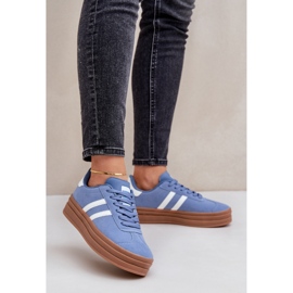 Chaussures de sport pour femmes sur la plateforme EV-508, bleues 1