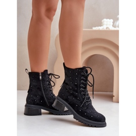 Ouvrières pour femmes avec strass MR880-017 noir 1