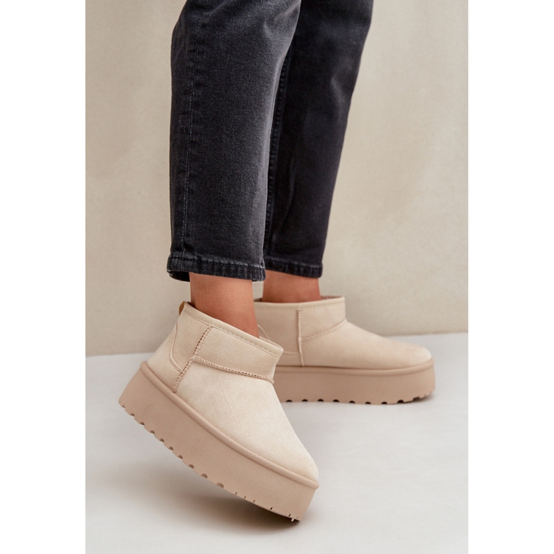 Bottes de neige femme isolées avec fourrure TL242-8, beige 1