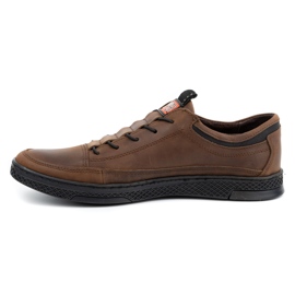 Polbut Chaussures casual en cuir pour hommes K22 marron foncé brun 2