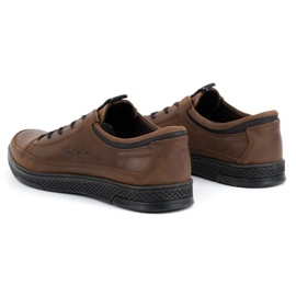 Polbut Chaussures casual en cuir pour hommes K22 marron foncé brun 5