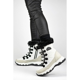 Bottes de neige hautes et isolées, sports d'hiver, bottes isolées pour femmes, bottes épaisses isolées blanche 1