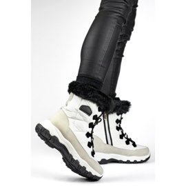 Bottes de neige hautes et isolées, sports d'hiver, bottes isolées pour femmes, bottes épaisses isolées blanc 2