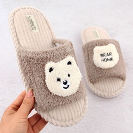 Chaussons de maison avec décoration Unisoft 6646 beige 1