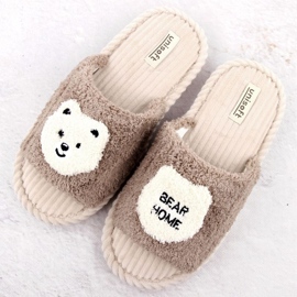 Chaussons de maison avec décoration Unisoft 6646 beige 2