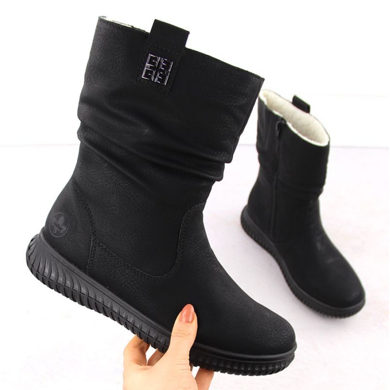 Rieker 74283-00 bottines isolées avec fermeture éclair, noir 1