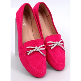 Mocassins femme en daim avec décoration, rose 1