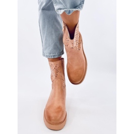 Bottines ajourées femme, beige 5