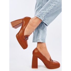 Chaussures à talons hauts pour femmes avec décoration marron brun 2